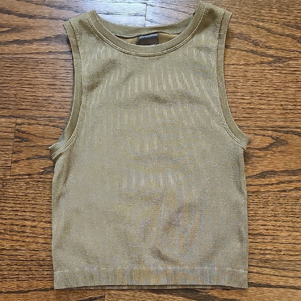 Express Olive Cropped Tank Top